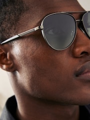 Grey Tone Aviator Style Sunglasses - Image 4 of 7