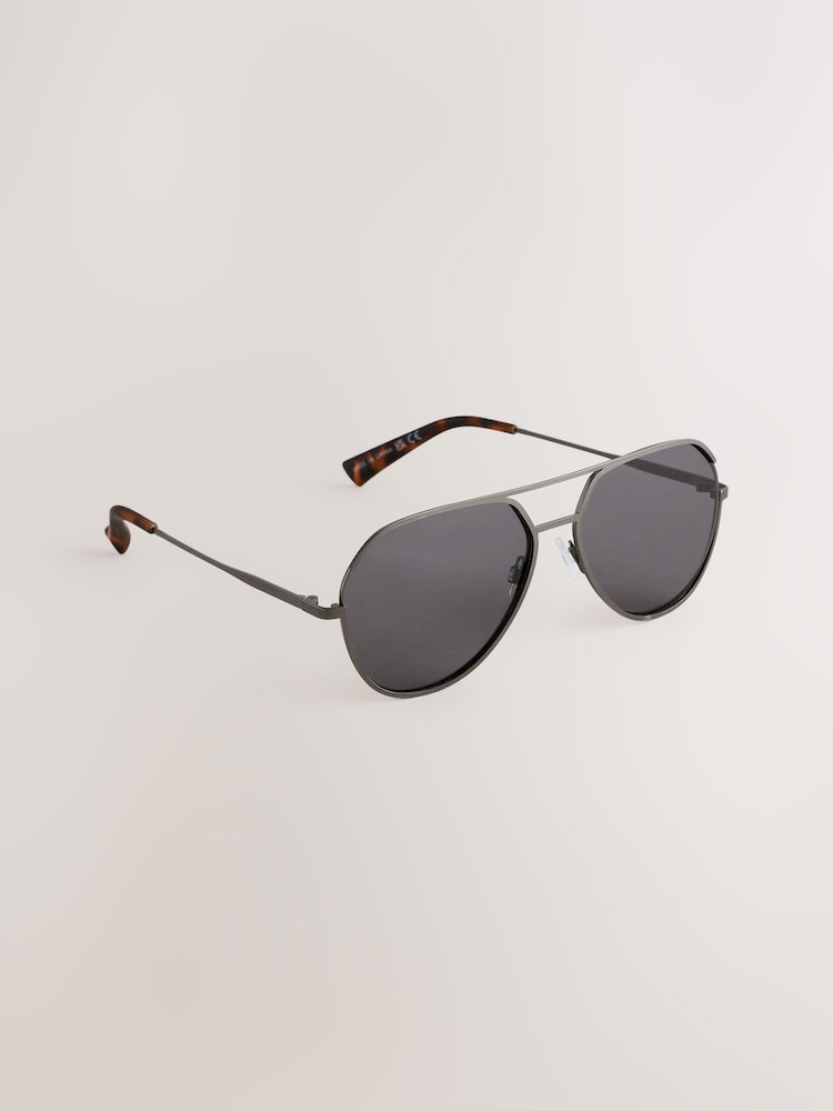 Gunmetal Aviator Sunglasses - Image 1 of 3 Gunmetal Aviator Sunglasses - Image 1 of 3