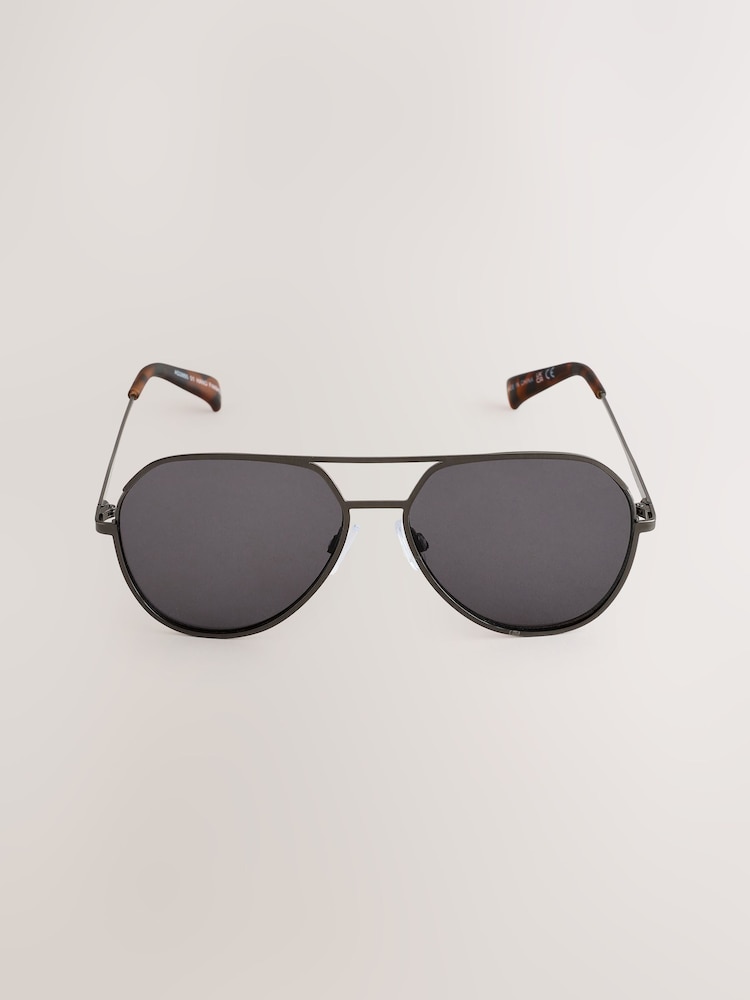 Gunmetal Aviator Sunglasses - Image 2 of 3 Gunmetal Aviator Sunglasses - Image 2 of 3