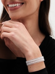 Jon Richard Silver Tone Crystal And Pearl Cuff Bracelet - Image 1 of 3