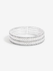 Jon Richard Silver Tone Crystal And Pearl Cuff Bracelet - Image 2 of 3