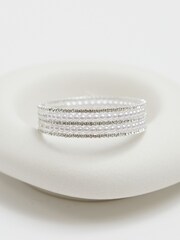 Jon Richard Silver Tone Crystal And Pearl Cuff Bracelet - Image 3 of 3