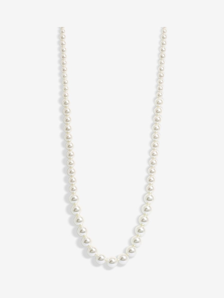 Jon Richard Silver Tone Long Graduated Pearl Necklace - Image 1 of 3