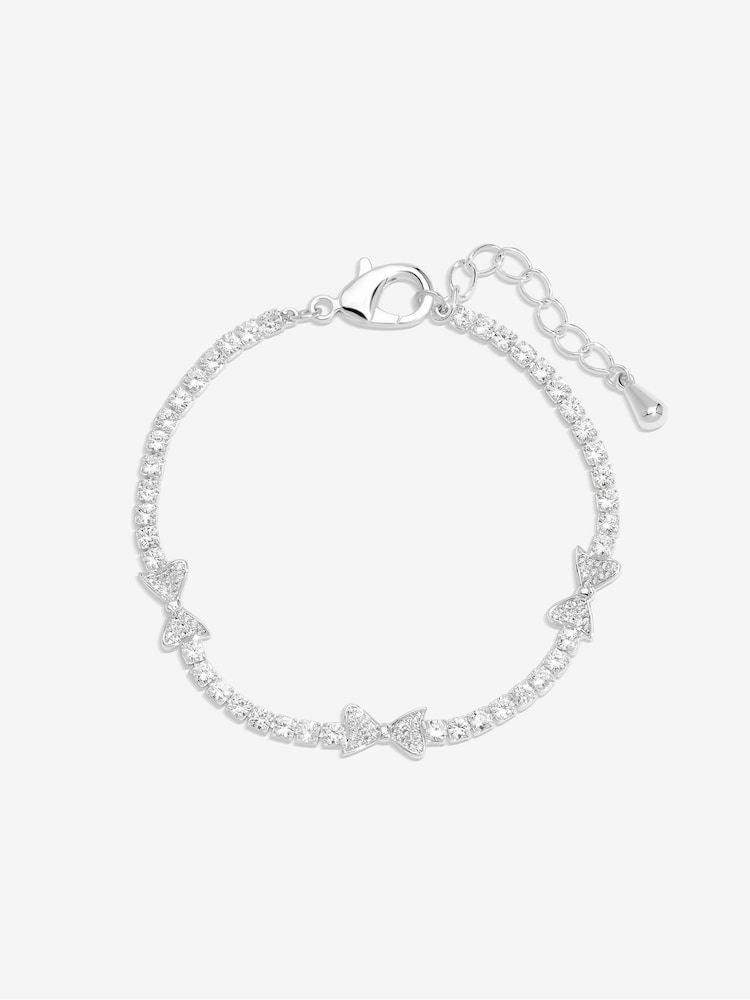 Jon Richard Silver Tone Crystal Bow Bracelet - Image 1 of 3