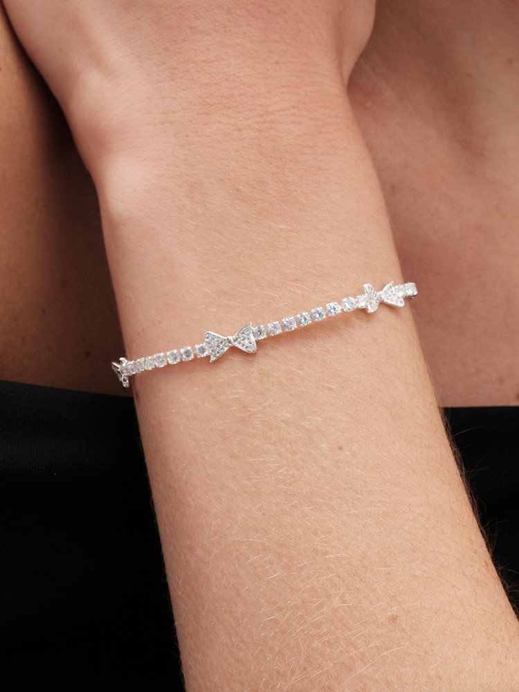 Jon Richard Silver Tone Crystal Bow Bracelet - Image 2 of 3