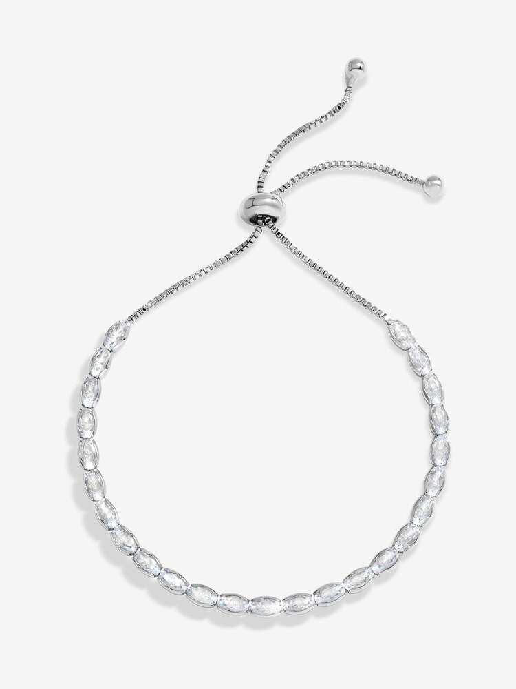 Jon Richard Silver Tone Cubic Zirconia Tennis Toggle Bracelet - Image 1 of 1