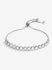 Jon Richard Silver Tone Cubic Zirconia Oval Toggle Bracelet - Image 1 of 3