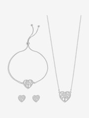 Jon Richard Silver Tone Crystal Heart Tree Of Love Set - Gift Boxed - Image 2 of 5