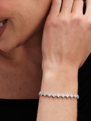 Jon Richard Silver Tone Crystal Clover Toggle Bracelet - Image 2 of 3