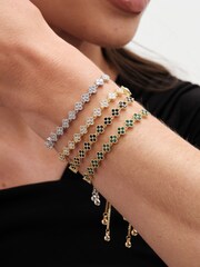 Jon Richard Silver Tone Crystal Clover Toggle Bracelet - Image 3 of 3
