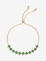 Jon Richard Gold Tone Emerald Clover Toggle Bracelet - Image 1 of 3