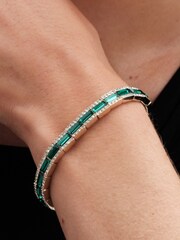 Jon Richard Gold Tone Emerald Baguette Stretch Bracelet - Image 2 of 3