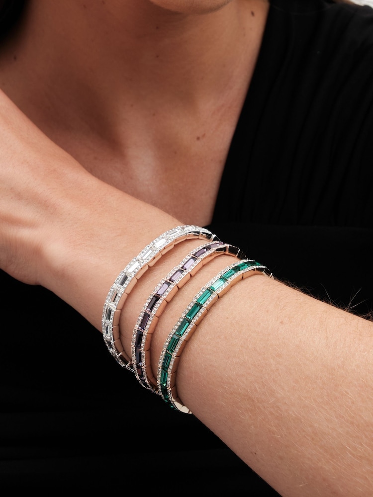 Jon Richard Gold Tone Emerald Baguette Stretch Bracelet - Image 3 of 3