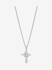 Jon Richard Silver Tone Cubic Zirconia Cross Necklace - Image 2 of 4