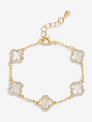 Jon Richard Gold Tone Mother of Pearl Clover Bracelet - Image 1 of 4