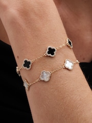 Jon Richard Gold Tone Mother of Pearl Clover Bracelet - Image 2 of 4
