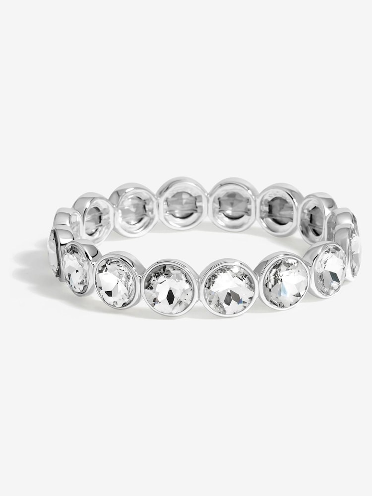 Jon Richard Silver Tone Statement Crystal Stretch Bracelet - Image 1 of 3