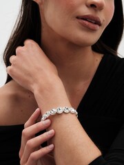 Jon Richard Silver Tone Statement Crystal Stretch Bracelet - Image 2 of 3