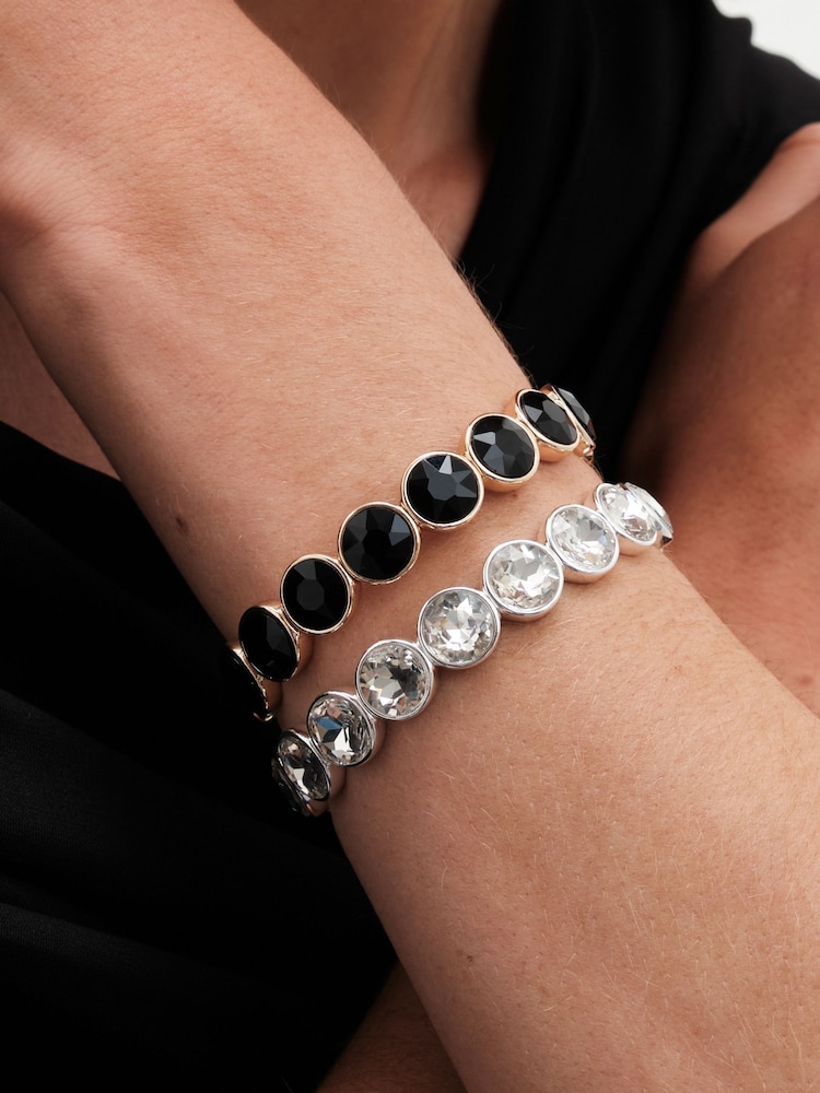 Jon Richard Silver Tone Statement Crystal Stretch Bracelet - Image 3 of 3