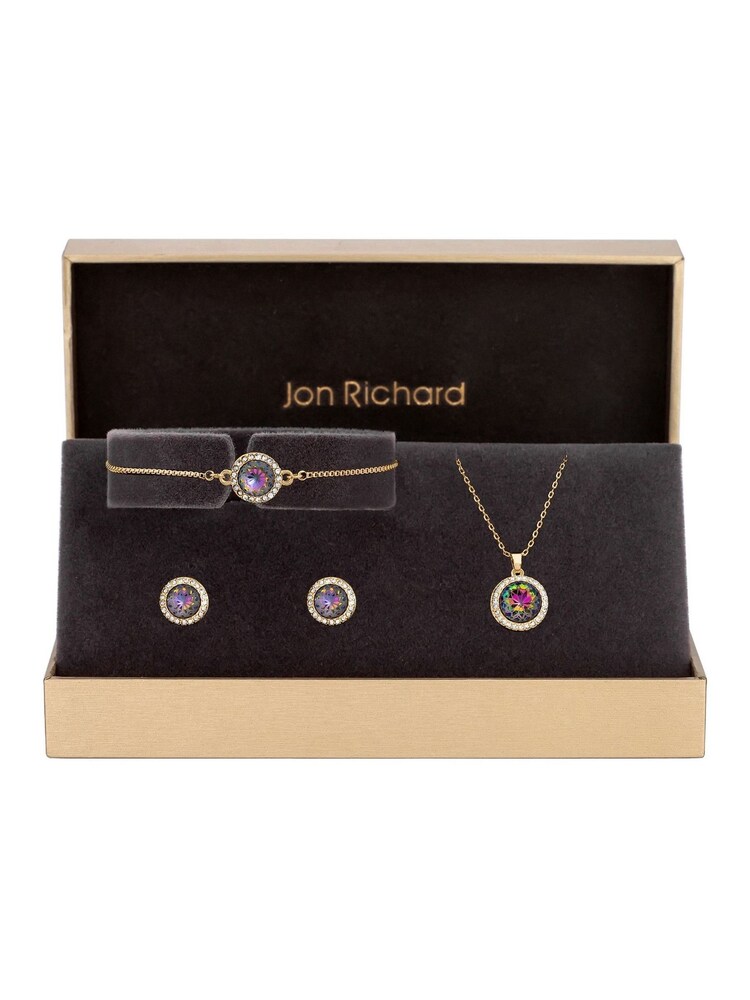 Jon Richard Gold Tone Plated Effect Stone Trio Set - Gift Boxed - Image 1 of 3