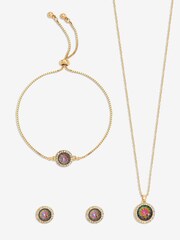 Jon Richard Gold Tone Plated Effect Stone Trio Set - Gift Boxed - Image 2 of 3