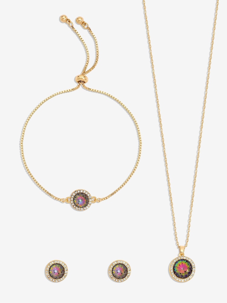 Jon Richard Gold Tone Plated Effect Stone Trio Set - Gift Boxed - Image 2 of 3