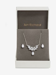 Jon Richard Silver Tone Cubic Zirconia Floral Set - Gift Boxed - Image 1 of 5
