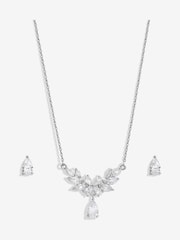 Jon Richard Silver Tone Cubic Zirconia Floral Set - Gift Boxed - Image 2 of 5