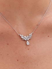 Jon Richard Silver Tone Cubic Zirconia Floral Set - Gift Boxed - Image 3 of 5
