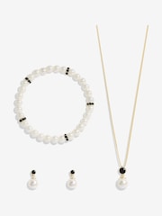 Jon Richard Jet And Pearl Trio Set - Gift Boxed - Imagem 1 de 2