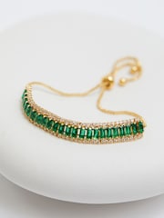 Jon Richard Gold Tone Emerald Baguette Toggle Bracelet - Image 1 of 2