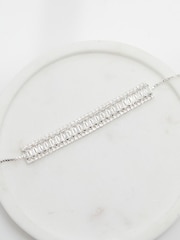 Jon Richard Silver Tone Crystal Baguette Toggle Bracelet - Image 1 of 3