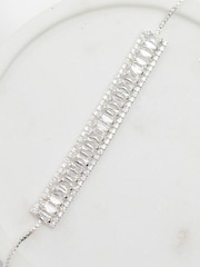 Jon Richard Silver Tone Crystal Baguette Toggle Bracelet - Image 2 of 3