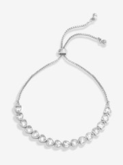 Jon Richard Silver Tone Cubic Zirconia Heart Toggle Bracelet - Image 1 of 3