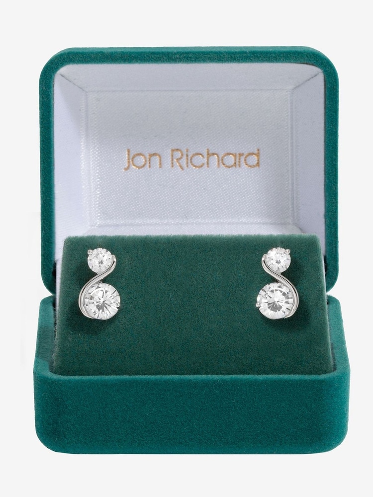 Jon Richard Silver Tone Infinity Earring Set - Image 1 of 5