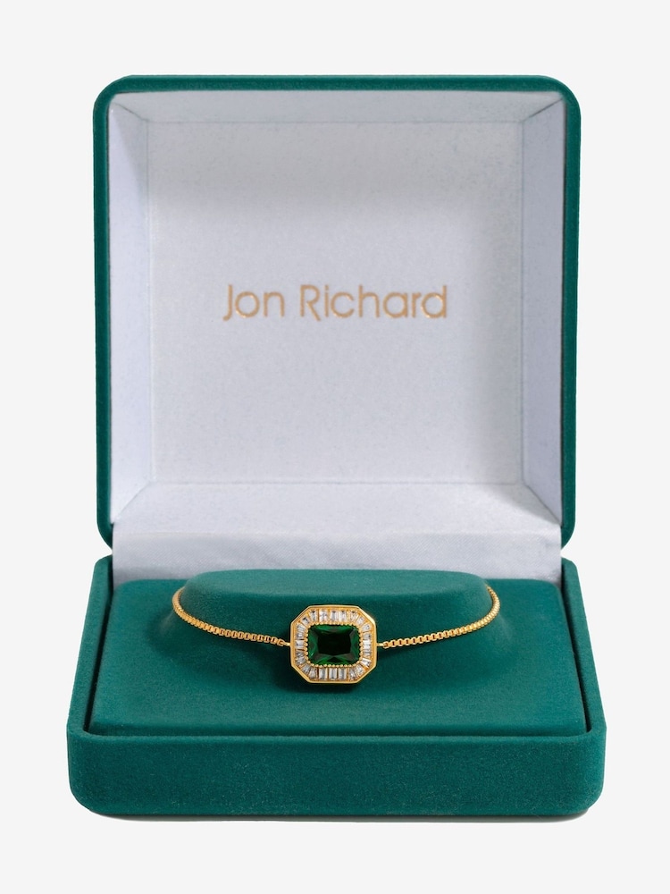 Jon Richard Gold Tone Emerald Toggle Bracelet - Image 2 of 2