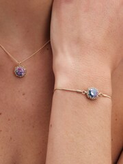 Jon Richard Gold Tone Purple Effect Stone Halo Set - Gift Boxed - Image 3 of 3
