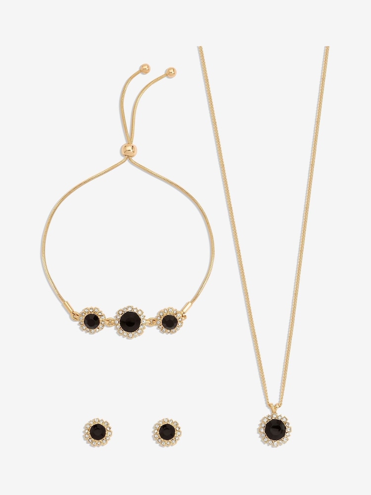 Jon Richard Gold Tone Cubic Zirconia Pendant Set - Gift Boxed - Image 2 of 4