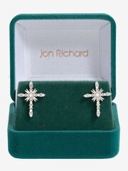 Jon Richard Silver Tone Cubic Zirconia Cross Earrings - Image 1 of 3