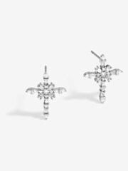 Jon Richard Silver Tone Cubic Zirconia Cross Earrings - Image 2 of 3