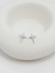 Jon Richard Silver Tone Cubic Zirconia Cross Earrings - Image 3 of 3