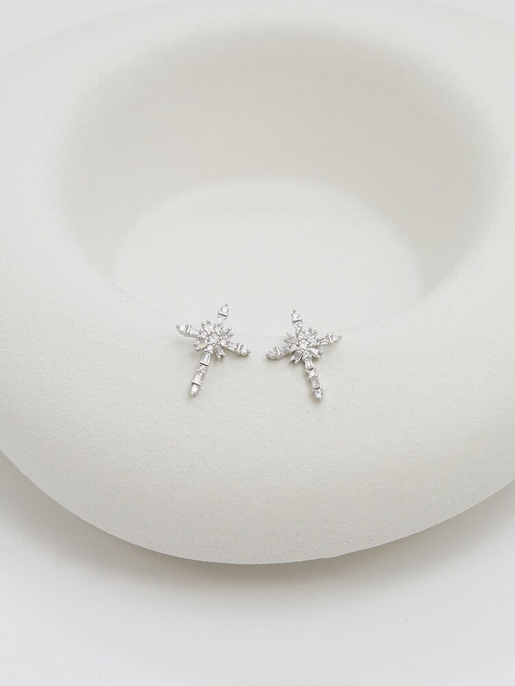 Jon Richard Silver Tone Cubic Zirconia Cross Earrings - Image 3 of 3