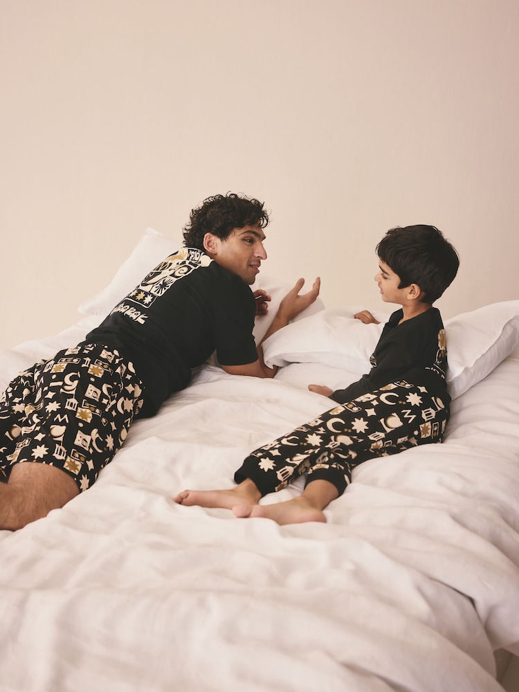 Black Matching Family Eid Relaxed Fit Single Pyjamas (9mths-12yrs) - Image 4 of 8