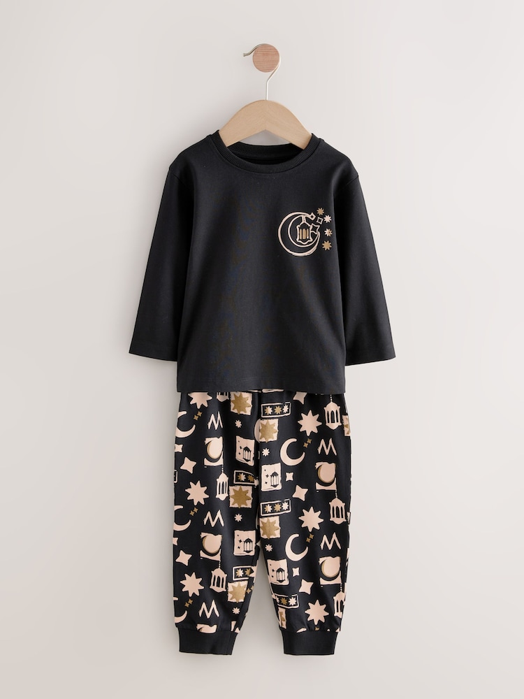 Black Matching Family Eid Relaxed Fit Single Pyjamas (9mths-12yrs) - Image 5 of 8