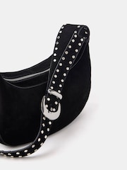 Mint Velvet Black Suede Studded Sling Bag - Image 4 of 4
