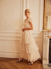 Mint Velvet Cream Polka Dot Tulle Maxi Dress - Image 1 of 1