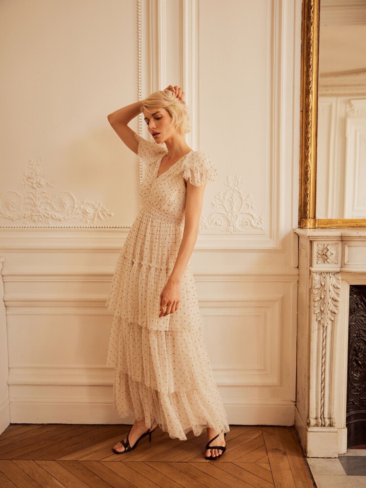 Buy Mint Velvet Cream Polka Dot Tulle Maxi Dress from the Next UK