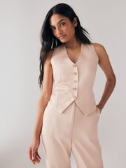 Dusky Pink Women Sleeveless Coat Suit - Image 1 of 1