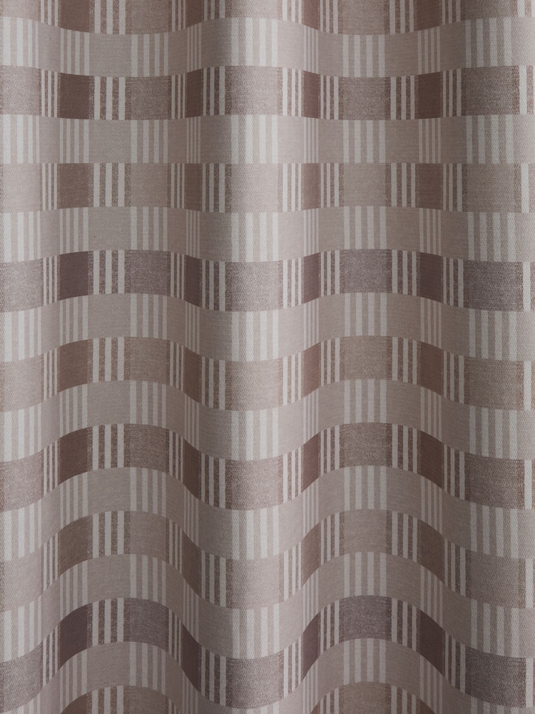 Catherine Lansfield Natural Wilson Check Thermal Blackout Lined Eyelet Curtains - Image 3 of 5
