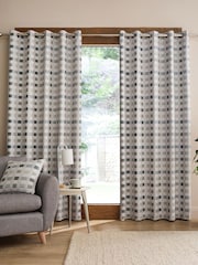 Catherine Lansfield Green Wilson Check Thermal Blackout Lined Eyelet Curtains - Image 1 of 5